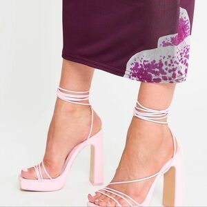 NWT Public Desire Light Pink Strappy Heels